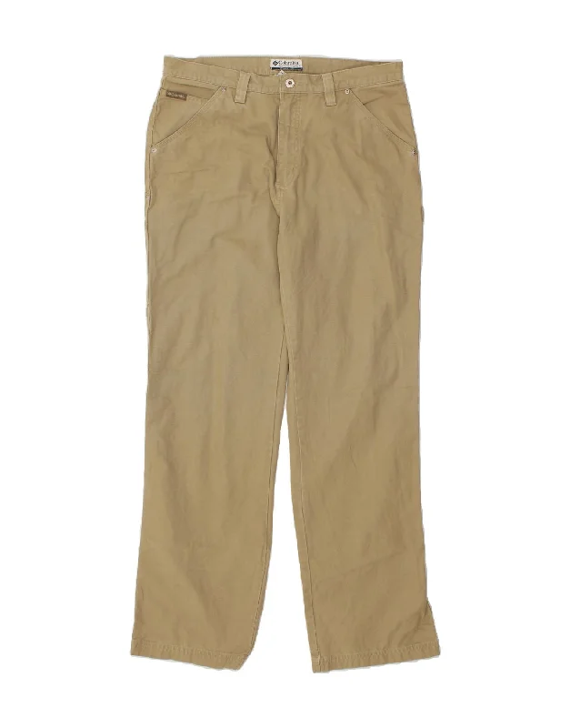 COLUMBIA Mens Carpenter Straight Trousers W34 L34 Beige Cotton