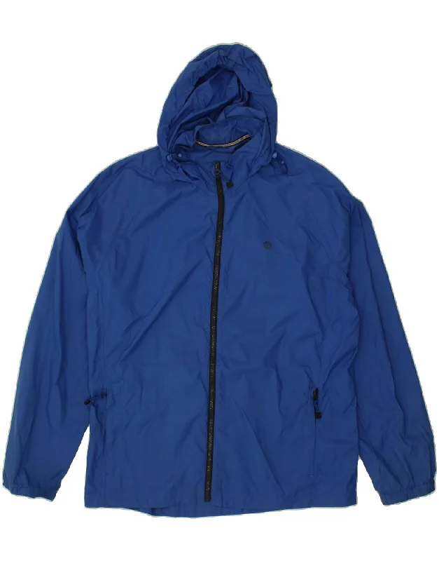 FAT FACE Mens Hooded Rain Jacket UK 40 Large Blue Nylon