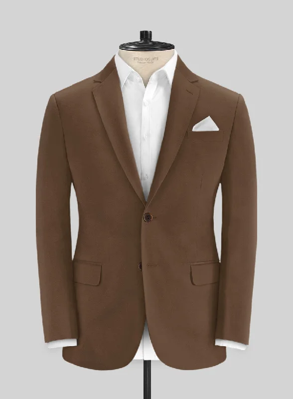 Italian Hickory Brown Cotton Stretch Jacket