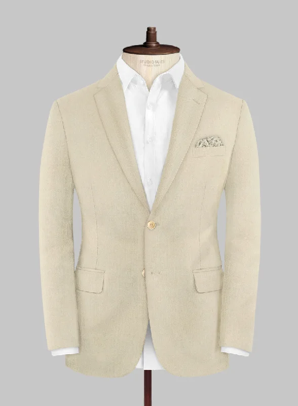 Marco Stretch Light Beige Wool Jacket