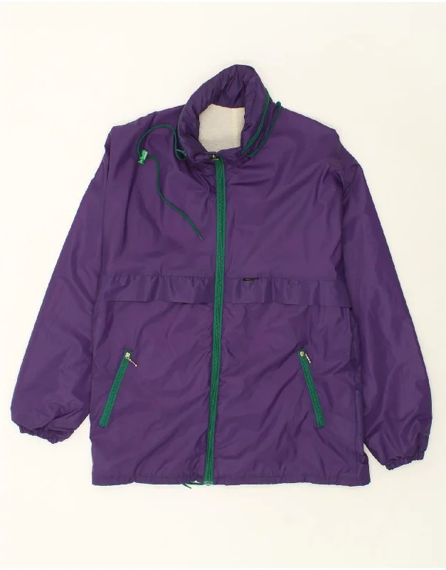 K-WAY Mens Hooded Rain Jacket Uk 38 Medium Purple