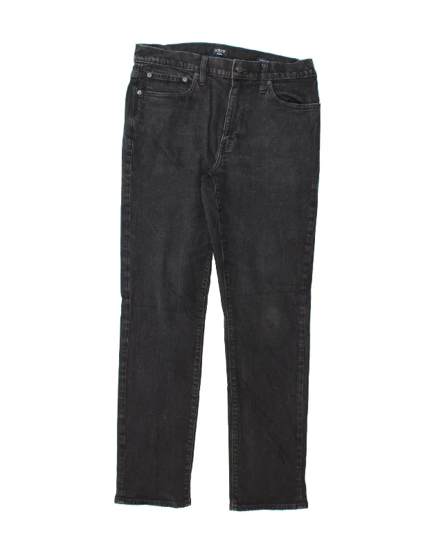 J. CREW Mens Flex Straight Jeans W32 L32 Black Cotton