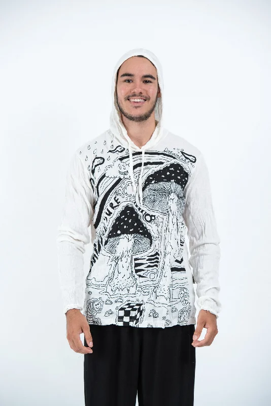 Sure Design Unisex Magic Mushroom Hoodie White