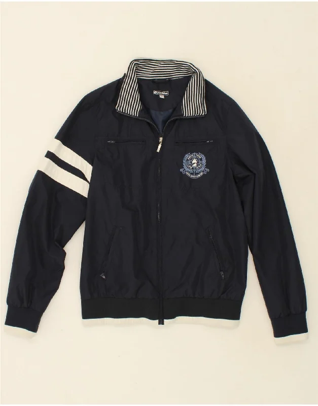 LOTTO Mens Bomber Jacket UK 36 Small Navy Blue Colourblock