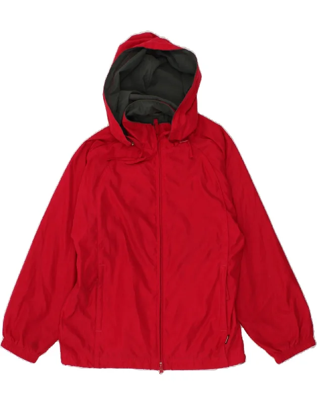 CHAMPION Mens Hooded Rain Jacket UK 36 Small Red Polyester