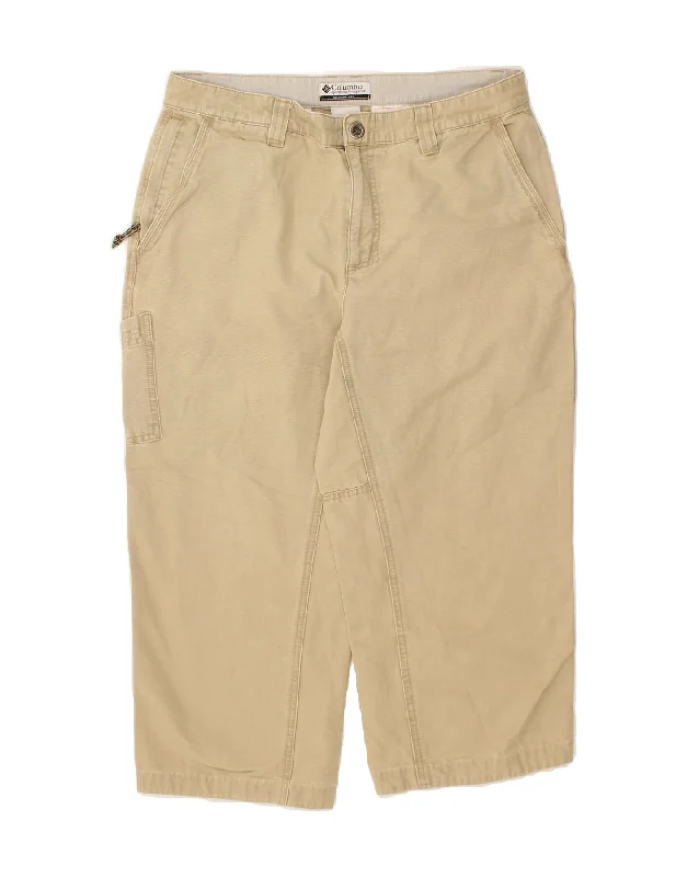 COLUMBIA Mens Loose Cargo Capri Trousers  W34 L22 Beige Cotton