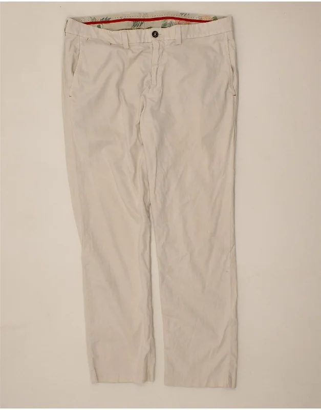 TOMMY BAHAMA Mens Straight Chino Trousers W38 L32 White Cotton