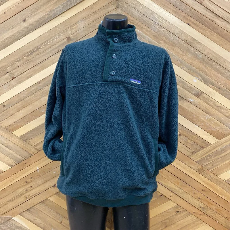 Patagonia - Men's Shearling Button Fleece Pullover - MSRP $199: Green-men-LG