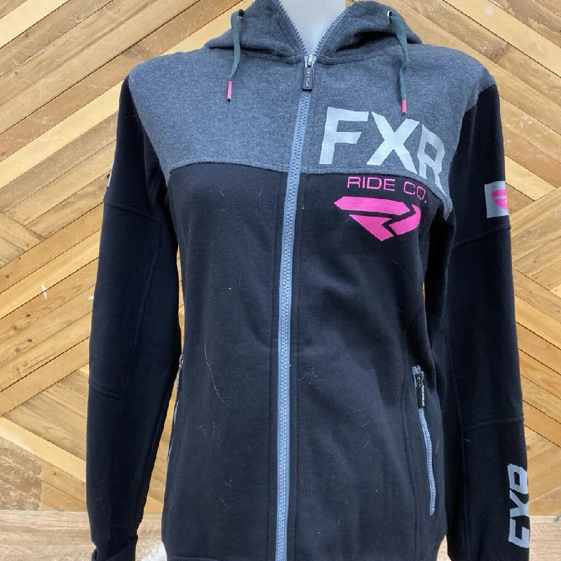 FXR - Women's Full-Zip Hoodie: Black/Grey/Pink-women-SM