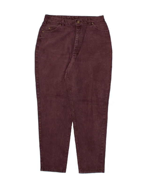 L.L.BEAN Mens High Waist Tapered Jeans W32 L31 Burgundy Cotton