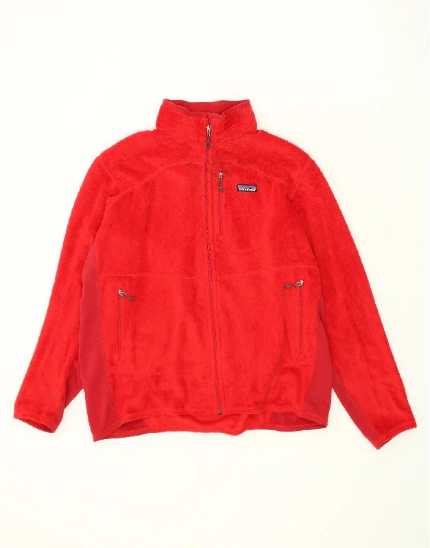 PATAGONIA Mens Vintage Fleece Jacket UK 42 XL Red Polyester