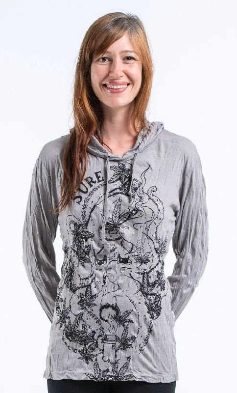 Sure Design Unisex Octopus Weed Hoodie Gray