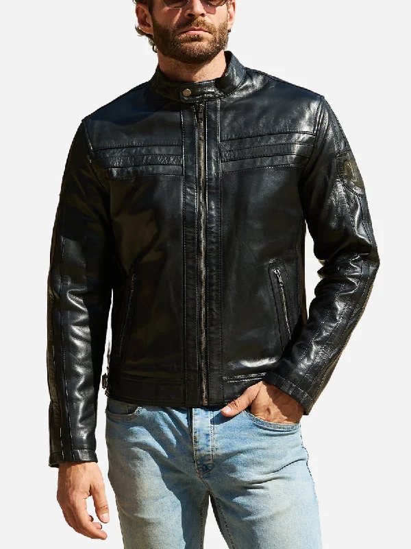 Chozen Vintage Black Motorcycle Leather Jacket