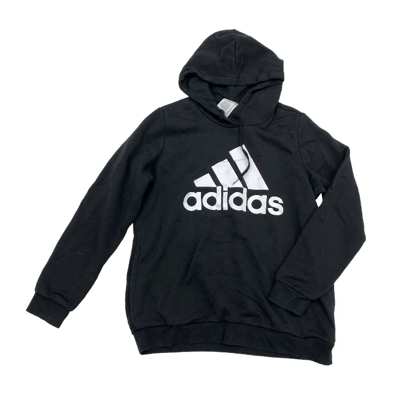 BLACK ATHLETIC TOP LS HOODIE by ADIDAS Size:XL