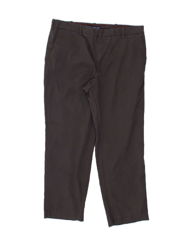 IZOD Mens Straight Chino Trousers W36 L30  Grey Polyester