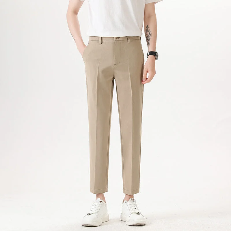 Cropped Pants In Khaki Color