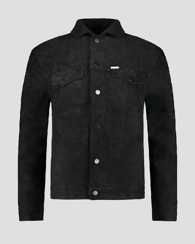 SG Vegan Suede Trucker Jacket - Black