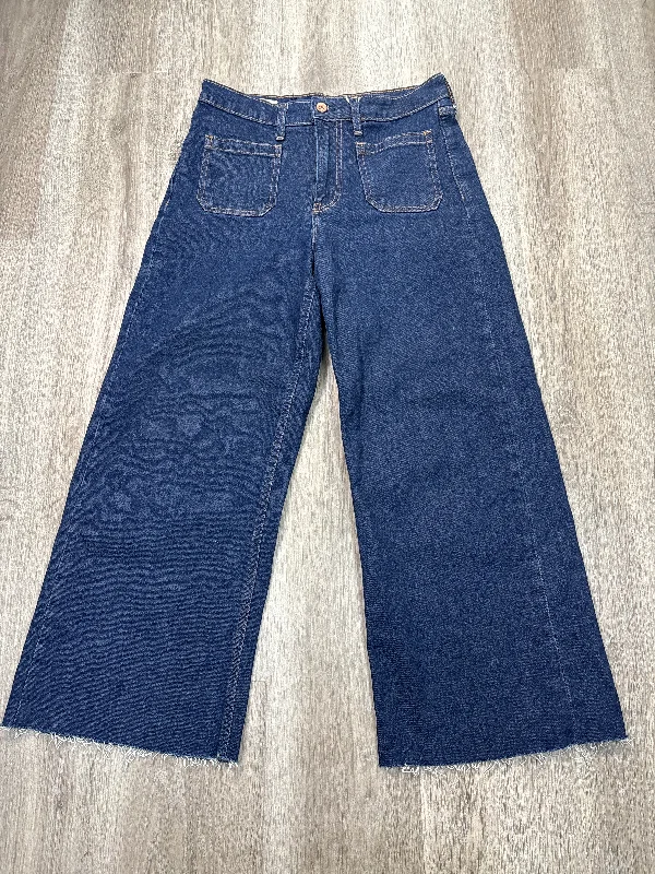 Jeans Wide Leg By Gap In Blue Denim, Size: 8