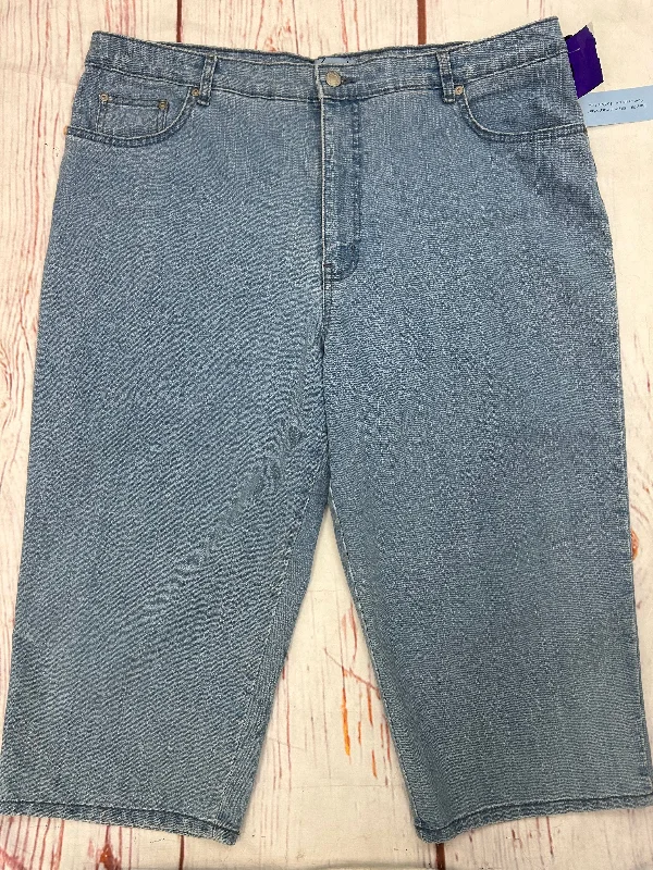 Stylish Jackets Shorts By Kim Rogers In Denim, Size: 18
