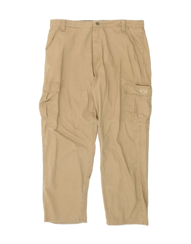 WRANGLER Mens Straight Cargo Trousers  W38 L32 Beige Cotton