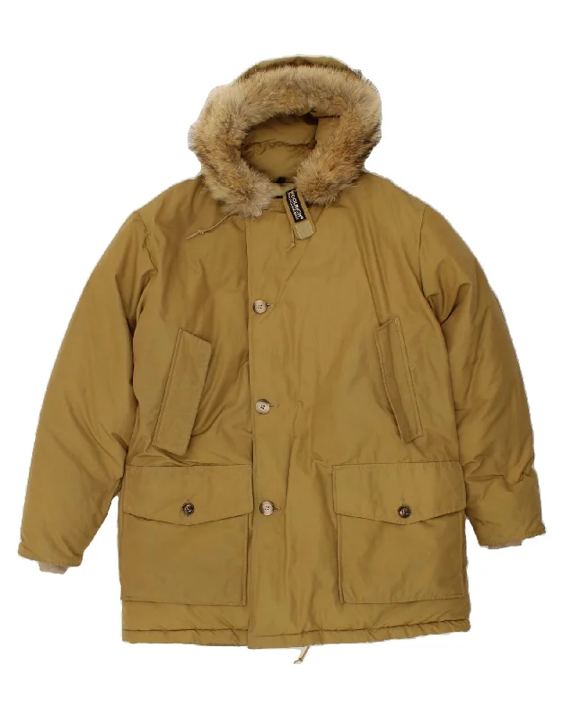 WOOLRICH Mens Hooded Padded Coat UK 40 Large Beige