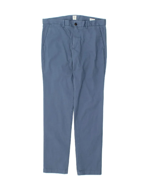 GAP Mens Slim Chino Trousers W34 L34 Blue Cotton