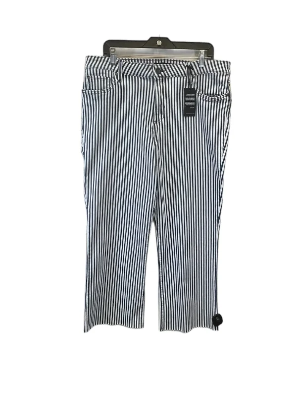 All-Weather Outfits Jeans Flared By Kut In Striped Pattern, Size: 16