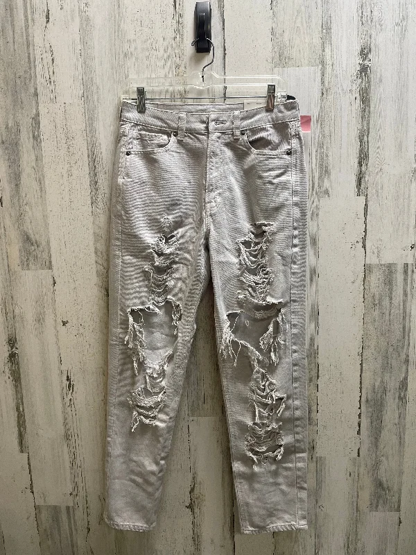Warm Sweaters Jeans Straight By American Eagle In Grey Denim, Size: 6