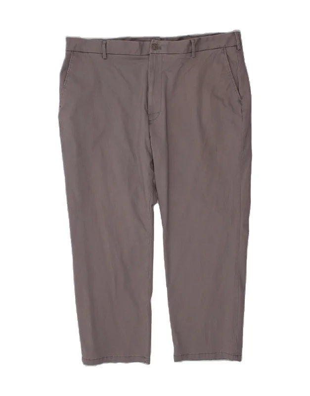 IZOD Mens Salt Water Straight Chino Trousers W46 L30 Grey Cotton