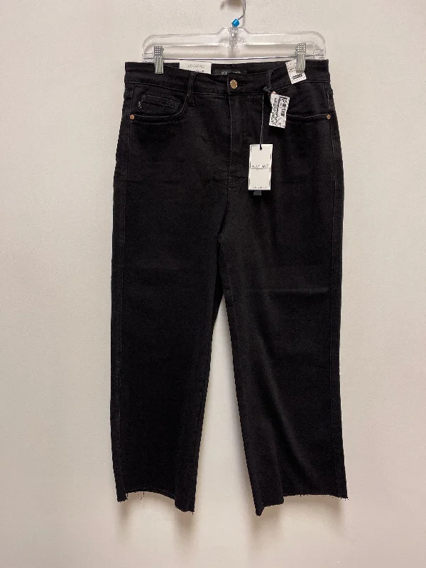 Smart Casual Wear Jeans Wide Leg By Judy Blue In Black Denim, Size: 12