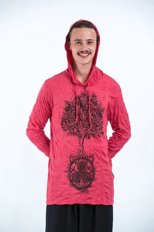 Sure Design Unisex Celtic Tree Hoodie Red