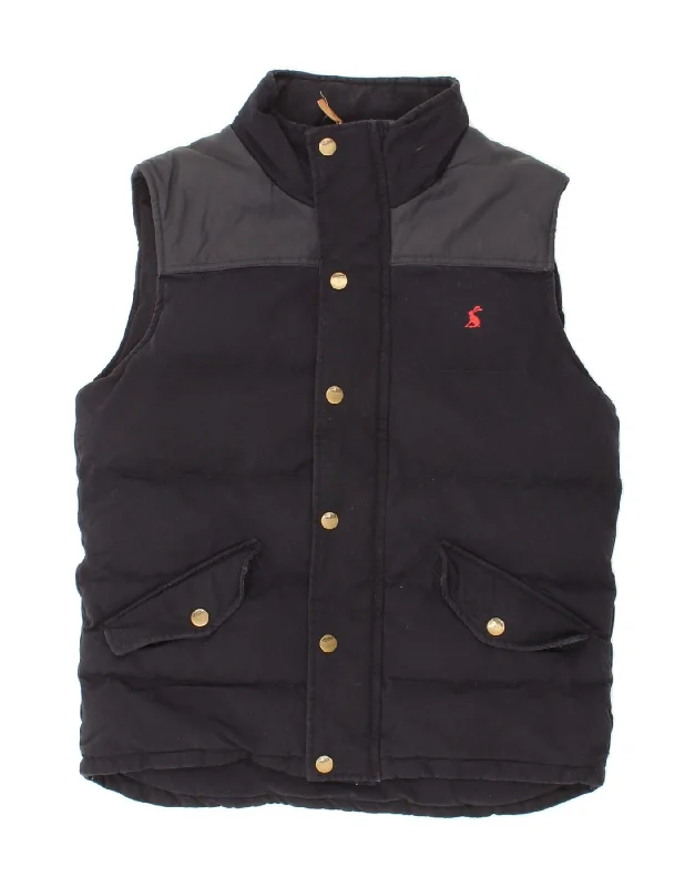 JOULES Mens Padded Gilet UK 38 Medium Navy Blue Colourblock Cotton