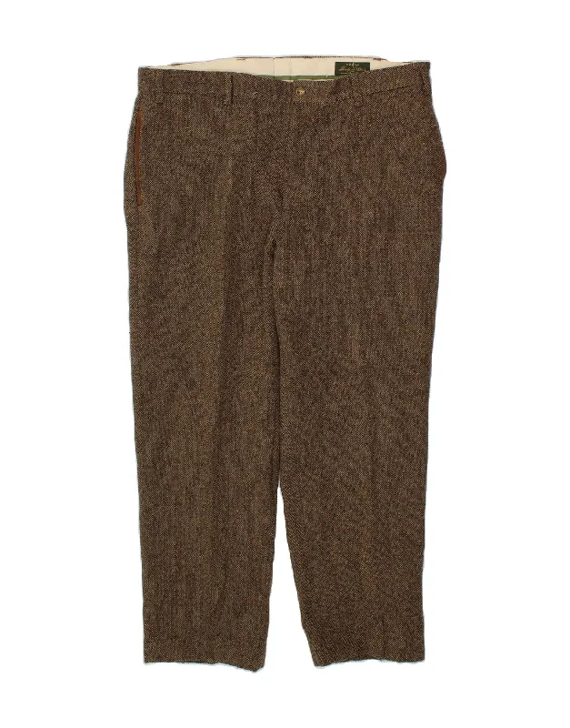 ORVIS Mens Straight Chino Trousers W40 L30 Brown Wool