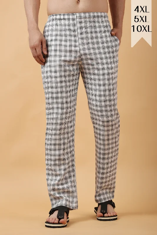 White Checked Cotton Pajama