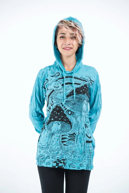 Sure Design Unisex Magic Mushroom Hoodie Turquoise