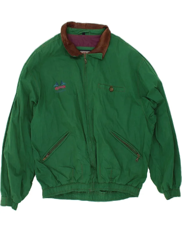 VINTAGE Mens Bomber Jacket IT 56 3XL Green