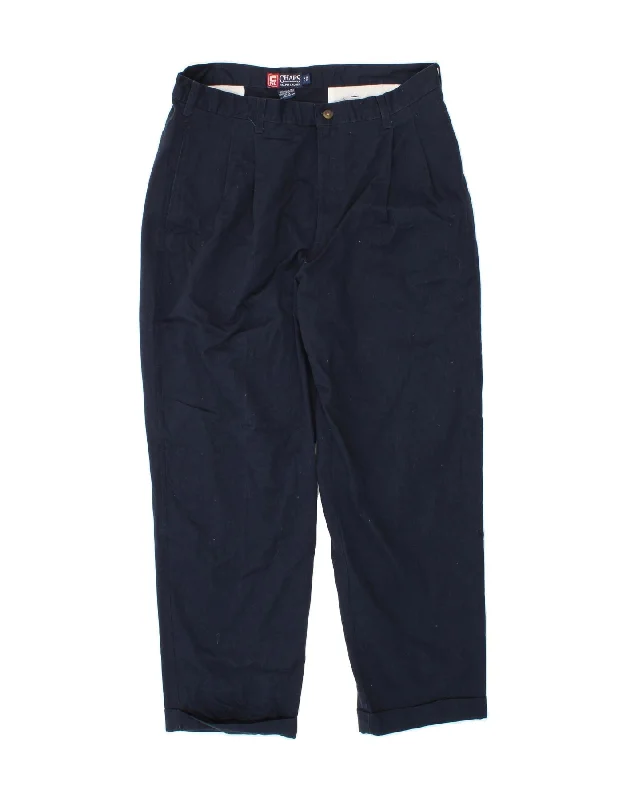 CHAPS Mens Pegged Chino Trousers  W36 L30 Navy Blue Cotton