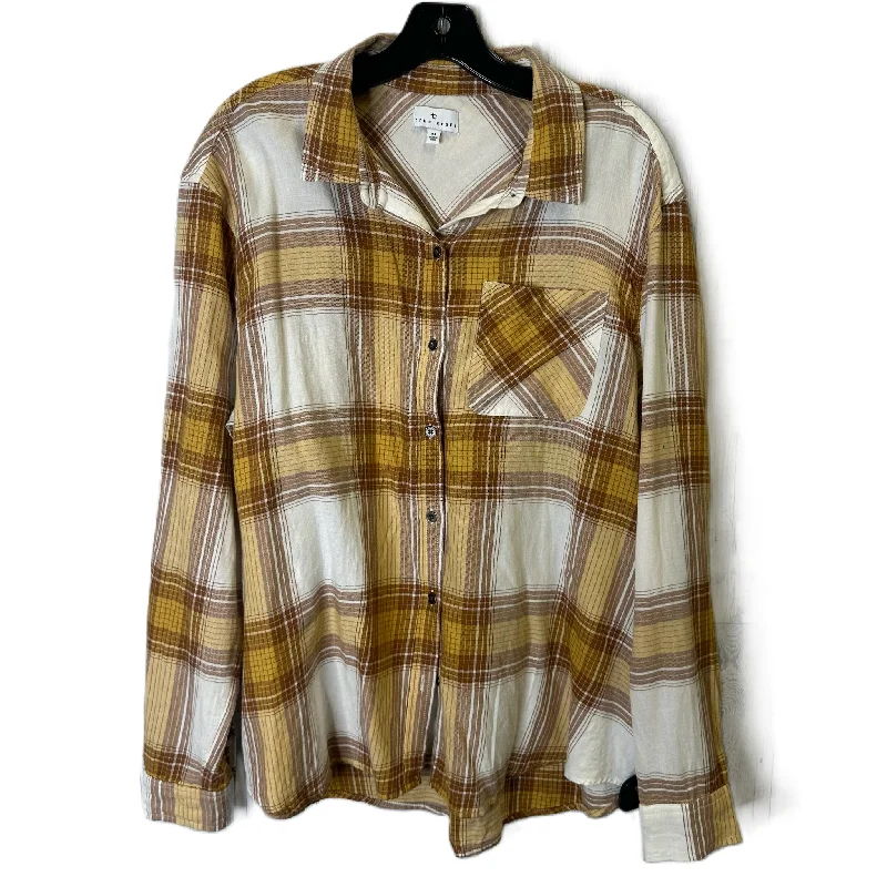 Top Long Sleeve By True Craft In Yellow, Size: Xl