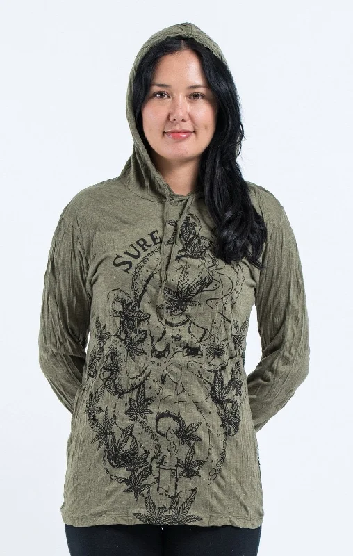 Sure Design Unisex Octopus Weed Hoodie Green