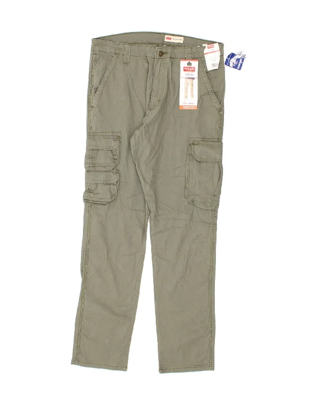 WRANGLER Mens Regular Tapered Cargo Trousers W33 L32 Khaki Cotton