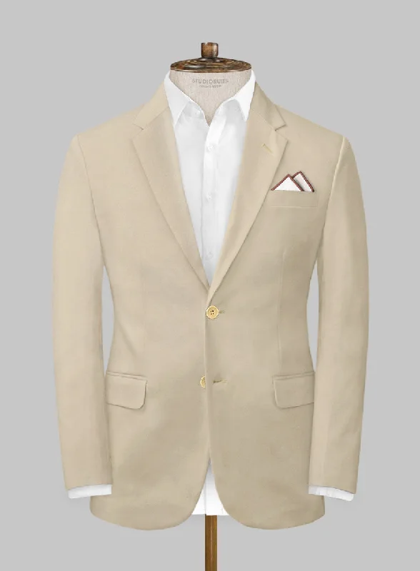 Italian Sand Beige Cotton Stretch Jacket