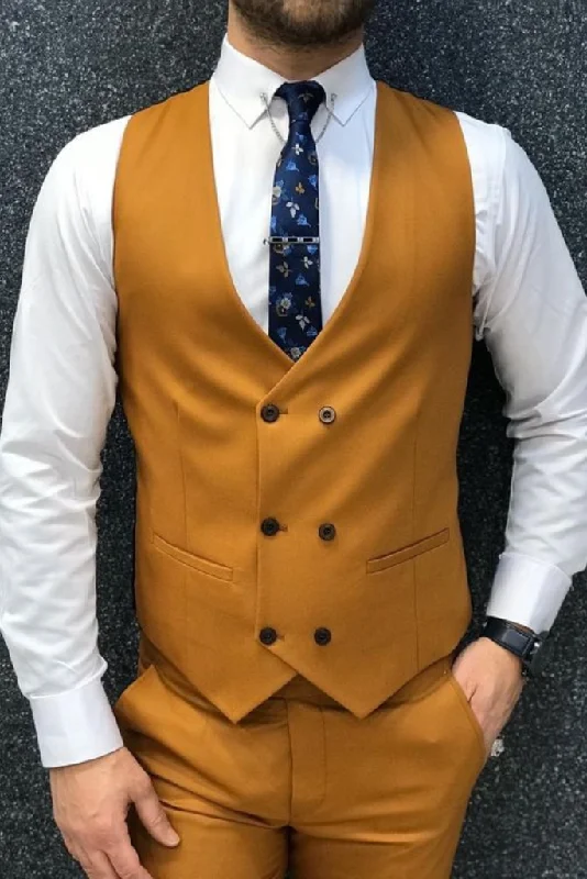 Waistcoat For Men's Mustard Slim Fit Waistcoat Wedding Formal Vest Coat Stylish Wear Gift For Him