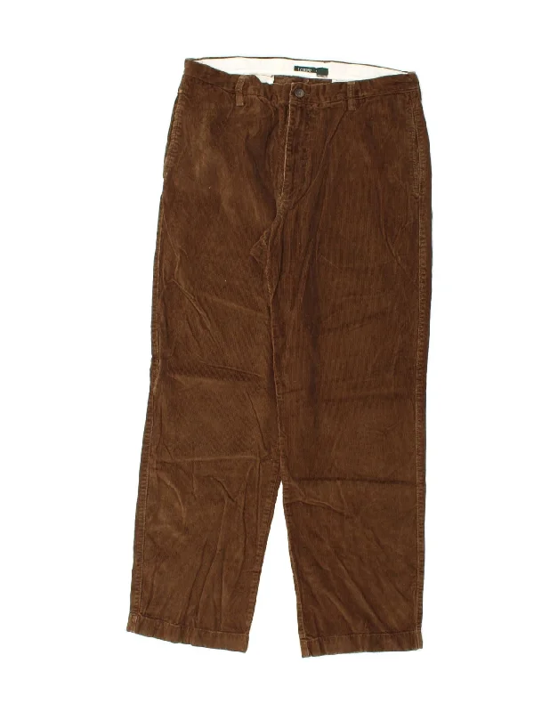 J. CREW Mens Straight Corduroy Trousers W34 L32 Brown Cotton