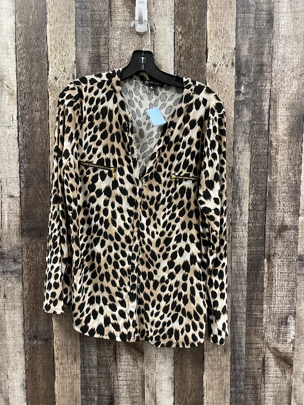 Top Long Sleeve By Inc In Animal Print, Size: Xl