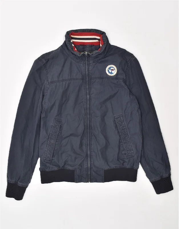 NAPAPIJRI Mens Bomber Jacket UK 44 2XL Navy Blue Cotton