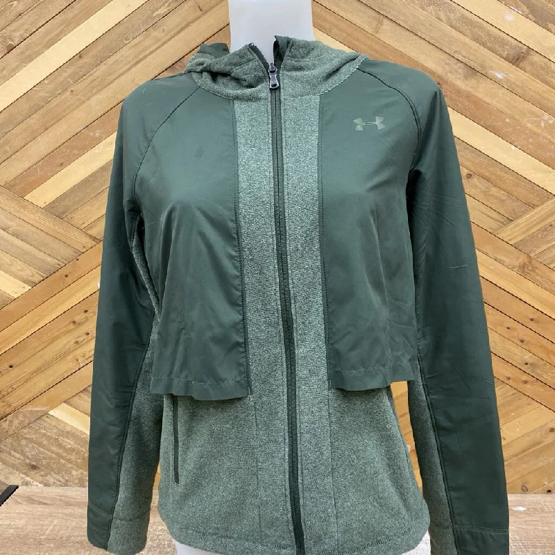 Under Armour - Women's Cold Gear Full-Zip Hooded Jacket - MSRP comp $130: Green-women-MD