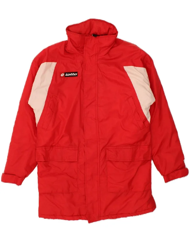 LOTTO Mens Hooded Windbreaker Coat UK 40 Large Red Colourblock