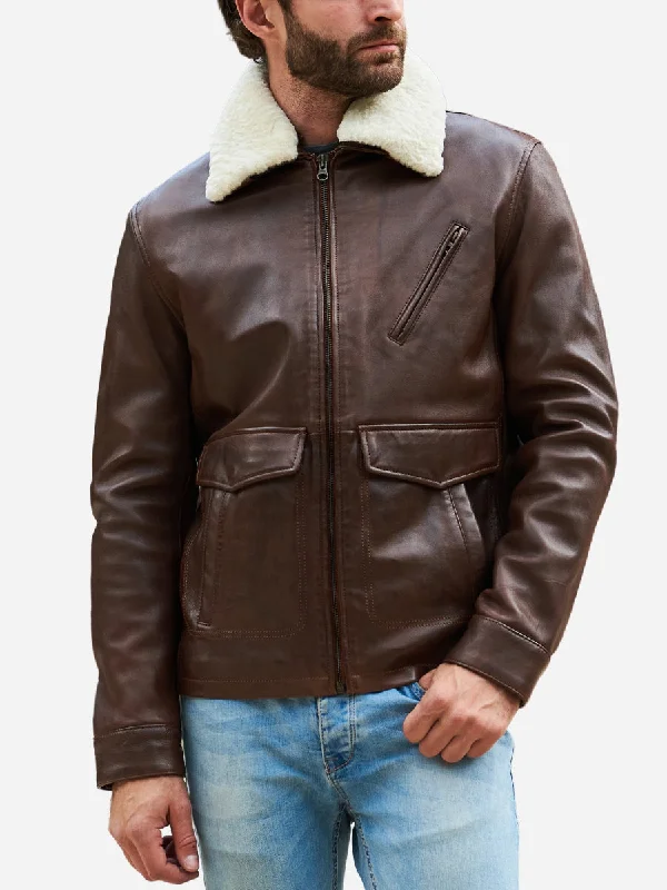 Samuel Vintage Brown Shearling Leather Jacket