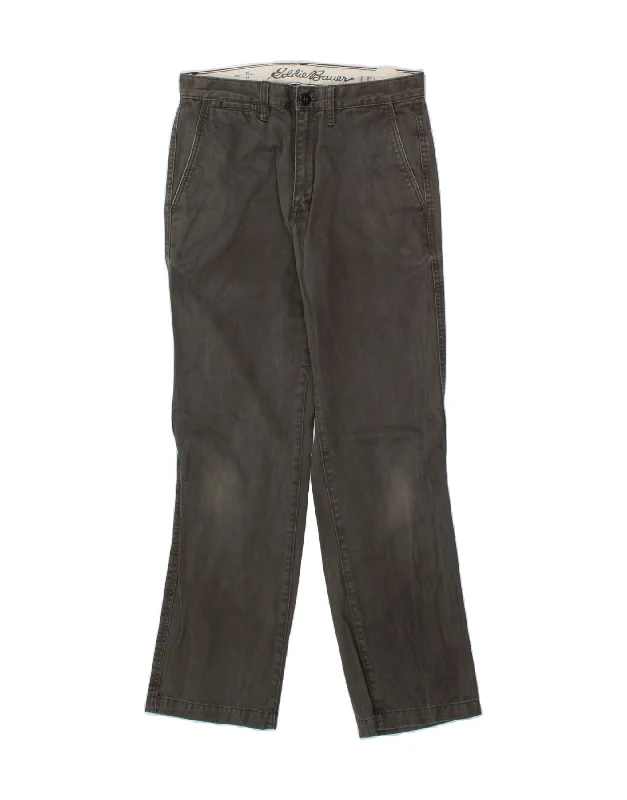 EDDIE BAUER Mens Classic Straight Chino Trousers W30 L32 Grey Cotton