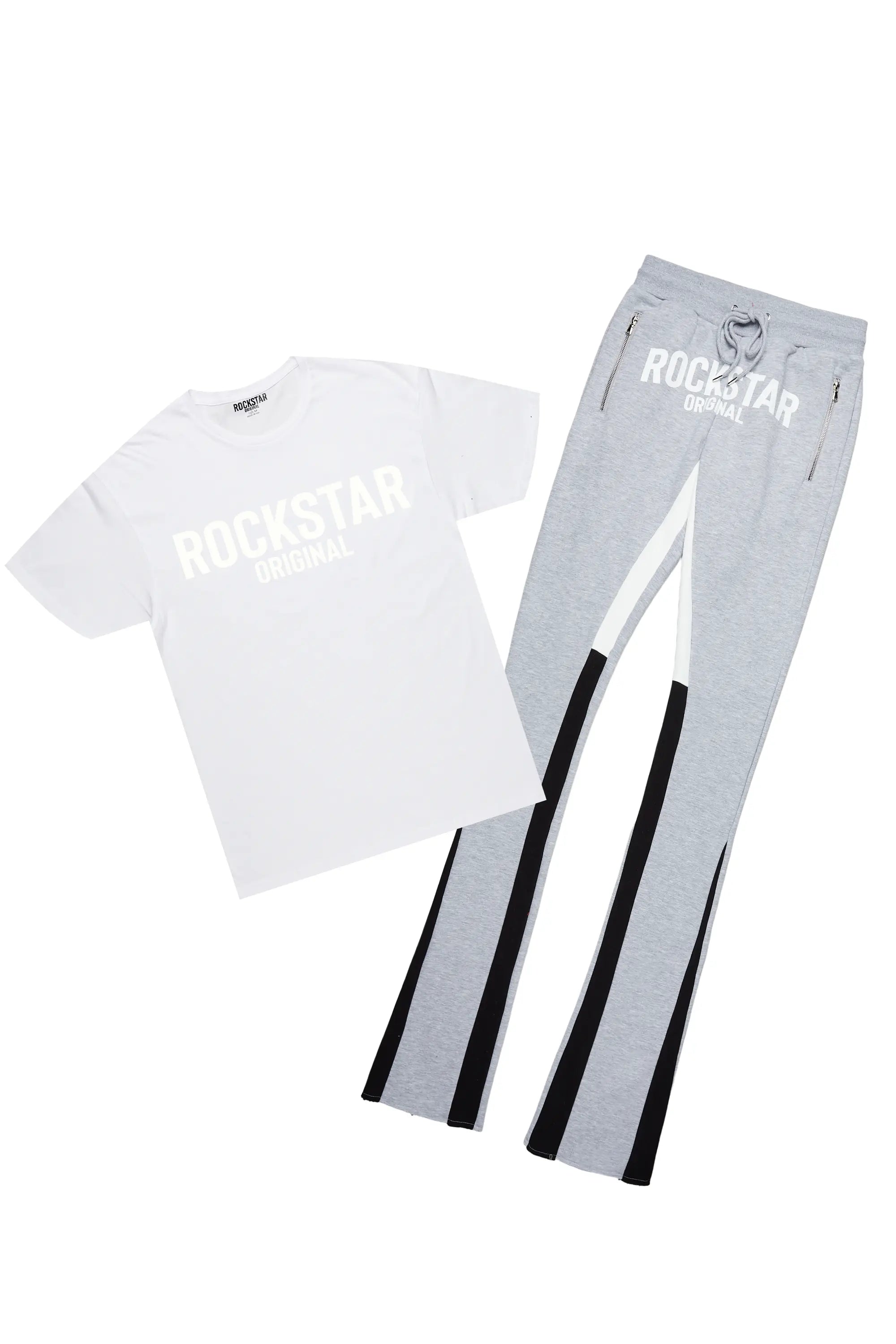 Sana White/Grey T-Shirt/Super Stacked Track Set